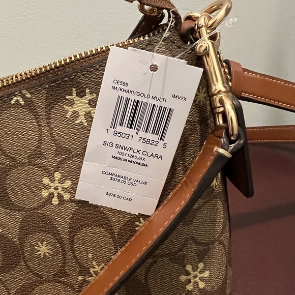 Coach Clara Shoulder Bag In Signature Canvas With Snowflake Print - Picture 3 of 7